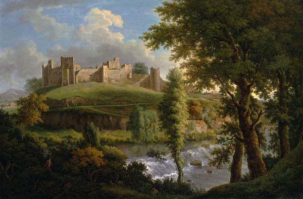 Ludlow Castle with Dinham Weir-from the South-West